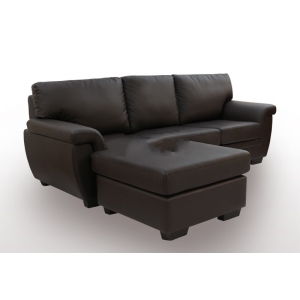 reno 3seat chaise Lshape pu leather sofa brown